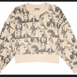 Taylor Swift Eras Tour Cropped Oversized Crewneck Sweater